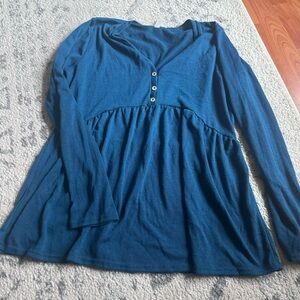 Teal Babydoll Long sleeve top